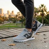Bukond Günlük Rahat Yürüyüş Ayakkabısı File Detaylı Sneaker Spor Ayakkabı - Buz Füme