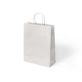 Büküm Saplı Beyaz Kraft Kağıt Beyaz Çanta Pakette 24 Ad.