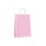 Büküm Saplı Çanta 25X12x31 Cm 25 Adet Makaron Pembe
