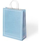Büküm Saplı Kağıt Çanta Makaron Mavi 25X12X31 24 Lü