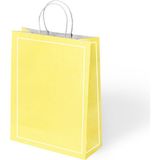 Büküm Saplı Kağıt Çanta Makaron Sarı 25X12X31 24 Lü
