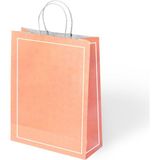 Büküm Saplı Kağıt Çanta Makaron Turuncu 25X12X31 24 Lü
