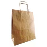 Büküm Saplı Kraft Çanta 25'Li 25X12x31cm - Doğal Taşıma Çantası 2'Li Ekonomik Paket