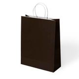Büküm Saplı Kraft-Kağıt Çanta 25x31cm Pakette 24 Adet (Siyah)