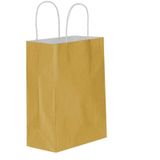 Büküm Saplı Kraft Kağıt Çanta Karton Hediyelik Poşet Torba - Altın - 18x24 Cm. - 25 Adetlik 2 Paket