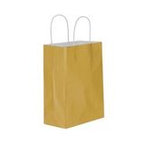 Büküm Saplı Kraft Kağıt Çanta Karton Hediyelik Poşet Torba - Altın - 18x24 Cm. -25 Adetlik 4 Paket