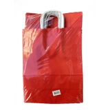 Büküm Saplı Kraft Kağıt Çanta Karton Hediyelik Poşet Torba - Kırmızı - 18X24 Cm. - 25 Adetlik Paket