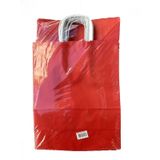 Büküm Saplı Kraft Kağıt Çanta Karton Hediyelik Poşet Torba - Kırmızı - 31x41 Cm. - 25 Adetlik 4paket