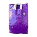 Büküm Saplı Kraft Kağıt Çanta Karton Hediyelik Poşet Torba - Mor - 18x24 Cm. - 25 Adetlik Paket