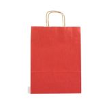 Büküm Saplı Kraft Kağıt Çanta Kırmızı 20X10X22(25'Li)-Büküm Saplı Kraft Kağıt Çanta