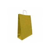 Büküm Saplı Kraft Kağıt Karton Hediyelik Çanta Poşet Torba -Altın Sarı -25X31 Cm.-25 Adetlik 4 Paket