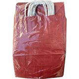 Büküm Saplı Kraft Kağıt Karton Hediyelik Çanta Poşet Torba - Bordo - 25X31 Cm. - 25 Adetlik 4 Paket