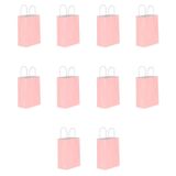 Büküm Saplı Kraft Kağıt Karton Hediyelik Çanta Poşet Torba - Pembe - 25x31 Cm. - 10 Adetlik 1 Paket
