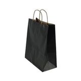 Büküm Saplı Kraft Kağıt Karton Hediyelik Çanta Poşet Torba - Siyah -25x31 Cm.-25 Adetlik 4 Paket