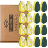 Bulaşık Değnek Yedekler 16Pack, Dishwand Süngerleri Yedek Kafaları, Ortak Uyumlu Bulaşık Değnek Başkanları, Mutfak Temizliği İçin Dayanıklı Bulaşık Değnek Scrubber Sünger