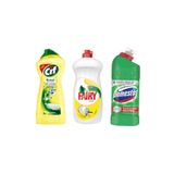 Bulaşık Deterjanı Limonlu 650 Ml Domestos Çamaşır Suyu Cif Krem Temizleyici 750 Ml Limon