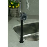 Bulaşık Fırçası Vantuzlu Mutfak Banyo Tezgah Üstü Silikon Bulaşık Yıkama Lavabo Temizleme Mutfak Tezgah Fırçası - Siyah