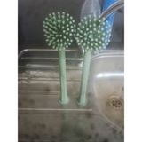 Bulaşık Fırçası Vantuzlu Mutfak Banyo Tezgah Üstü Silikon Bulaşık Yıkama Lavabo Temizleme Mutfak Tezgah Fırçası - Yeşil