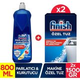 Bulaşık Makinesi Parlatıcı & Kurtucu, Limon, 800ML + Tuz, 2X1500GR