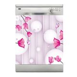 Bulaşık Makinesi Sticker Kaplama Beyaz Eşya Kaplama 3d Çiçek Kelebek
