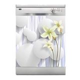 Bulaşık Makinesi Sticker Kaplama Beyaz Eşya Kaplama 3d Yuvarlak Çiçek