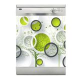 Bulaşık Makinesi Sticker Kaplama Beyaz Eşya Kaplama Yeşil Yuvarlak Design