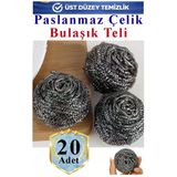 Bulaşık Teli Ovma Teli 20 Adet Ekonomik Toptel Sürtme Teli Lavabo Mutfak Banyo Temizlik Teli Sert Yüzey İçin