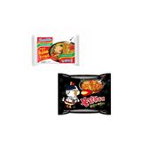 buldak Hot Orijinal Acili Ramen 140g + Indomie Fried Noodles Soya Soslu 80g