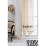 Buldan Concept Kaneviçe Nakışlı Perde, Kahverengi, 200 X 180,