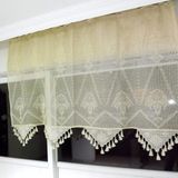 Buldan El İşi Dantelli Naturel Makrome Palmiye Desen 150x200 cm Tül Perde