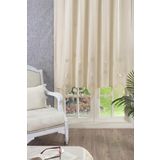 Buldan Keteni Ajurlu Dantelli Ponpon Detaylı Perde Naturel 150 x 100
