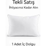 Buldan Natura 1 Adet Boncuk Silikon Dolgulu Iç Yastık – Vakumlu Paketli – Renk: Beyaz – 35×55 cm - 35 x 55 cm