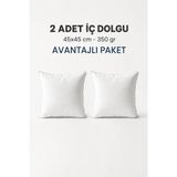 Buldan Natura 2’Li Kırlent Iç Dolgu Yastığı 45×45 Cm – 350 Gr Boncuk Silikon Dolgulu, Yıkanabilir