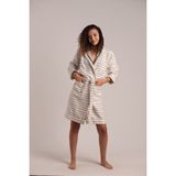 Buldan Store Carmen Bornoz %60 Pamuk %40 Bambu Ekru-Siyah Cizgili - L - XL