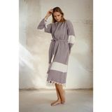 Buldan Store Elmas Bornoz S-M L-XL %100 Pamuk - L - XL - Bordo