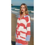 Buldan Store Marin Bornoz S-M L-XL %100 Pamuk - L - XL - Kırmızı