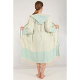 Buldanconcept Dilay Mint Yeşil Püsküllü Kapşonlu Nem Tutmayan Peştemal Bornoz