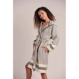 Buldanstore Pixel Bornoz %80 Pamuk %20 Bambu Siyah-Ekru