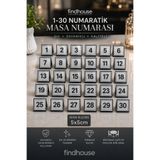 Bulika Gümüş Görünümlü Masa Numaratik Numaratör 1-30 Arası Cafe , Restaurant , Otel , Butik Otel