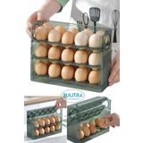 BULİTRA Su Armatürleri 30 Bölmeli Buzdolabı Yumurta Organizeri | Yumurtalık 3 Katlı Yumurta Rafı Saklama Kabı