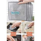 BULİTRA Su Armatürleri Çift Katlı Çok Amaçlı Tel Bez Mikrofiber Inox Bez Telli Bulaşık Bezi (1 Adet)
