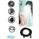 BULİTRA Su Armatürleri Turbo Pervaneli 5 Fonksiyonlu Duş Başlığı Duş Hortumu 150 Cm Ve Mafsal Set (siyah)