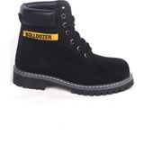 Bulldozer 240602 Ortepedik Taban Yandan Desenli Bağcıklı Siyah Nubuk Unisex Kışlık Bot Ayakkabı