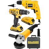 Bulldozer Süper Set 180 mm Taşlama 900W Matkap 24 V 5 Ah Darbeli Çift Akülü Vidalama