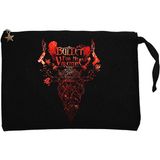 Bullet For My Valentine Rose Siyah Clutch Astarlı Cüzdan / El Çantası - 25x18cm