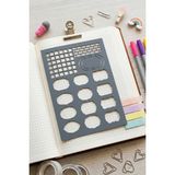 Bullet Journal Takip Kutucukları ve Dalgalı Etiket Tasarımı Şablon Cetvel