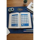 Bullet Journal Takvim 2'li Şablon Cetvel Set - Haftalık & Aylık Planlama Cetveli - Mavi