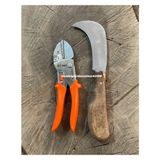 Bulmax Set Örs Tipi Budama Makası Karbon Çelik Aşı Bıçağı Cep Çakısı 26CM 2li Set