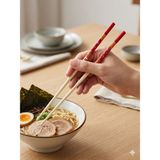 Bulut 5 Çift Desenli Yıkanabilir Doğal Bambu Yemek Çubuğu Chopstick - Bordo