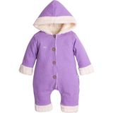 Bulut Baby Unisex Düğmeli Kışlık Bebek Bebk Tulumu - Lila - 0-3 M